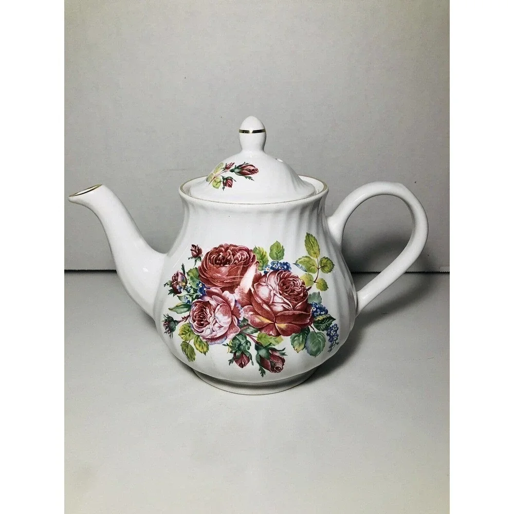 Arthur Wood England Porcelain Floral Teapot